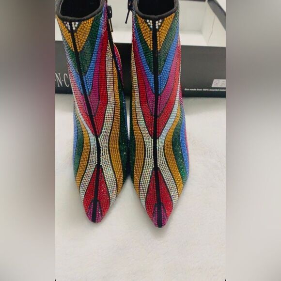 Reisa Reisa2 INC pointy toe boots heeled
booties bling rhinestones shiny… - Picture 5 of 9